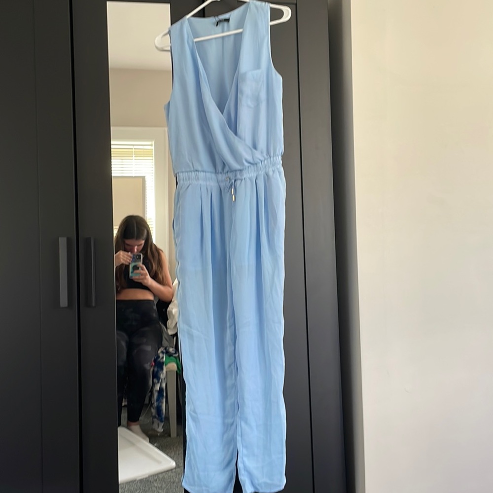 blue jumpsuit